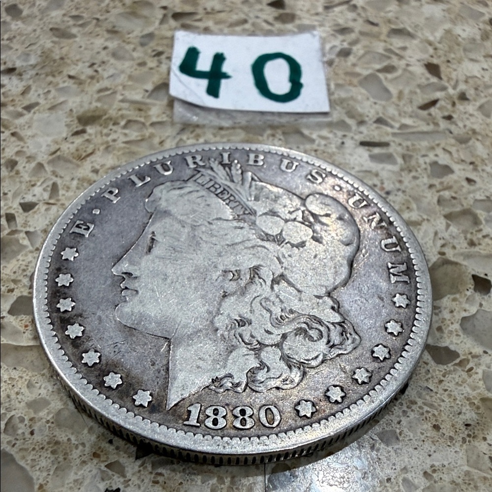 #40 - 1880 Morgan Silver Dollar Collector Coin - Silver Tone